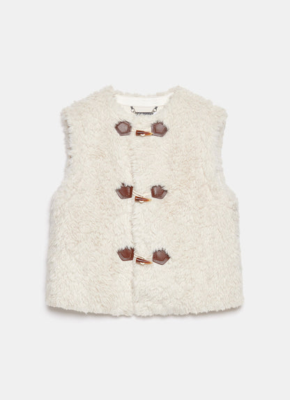 Cream Faux Fur Gilet