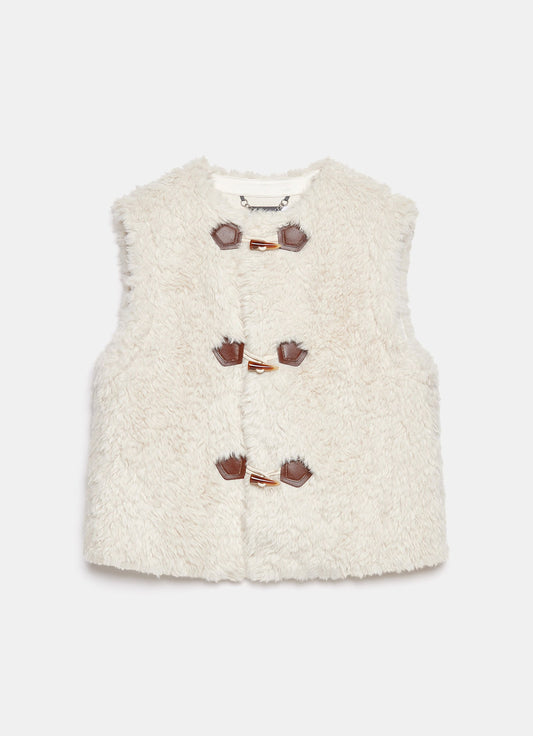 Cream Faux Fur Gilet