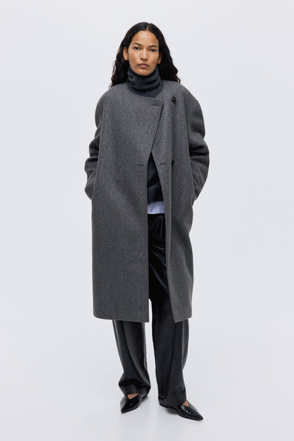 Scarf-detail coat