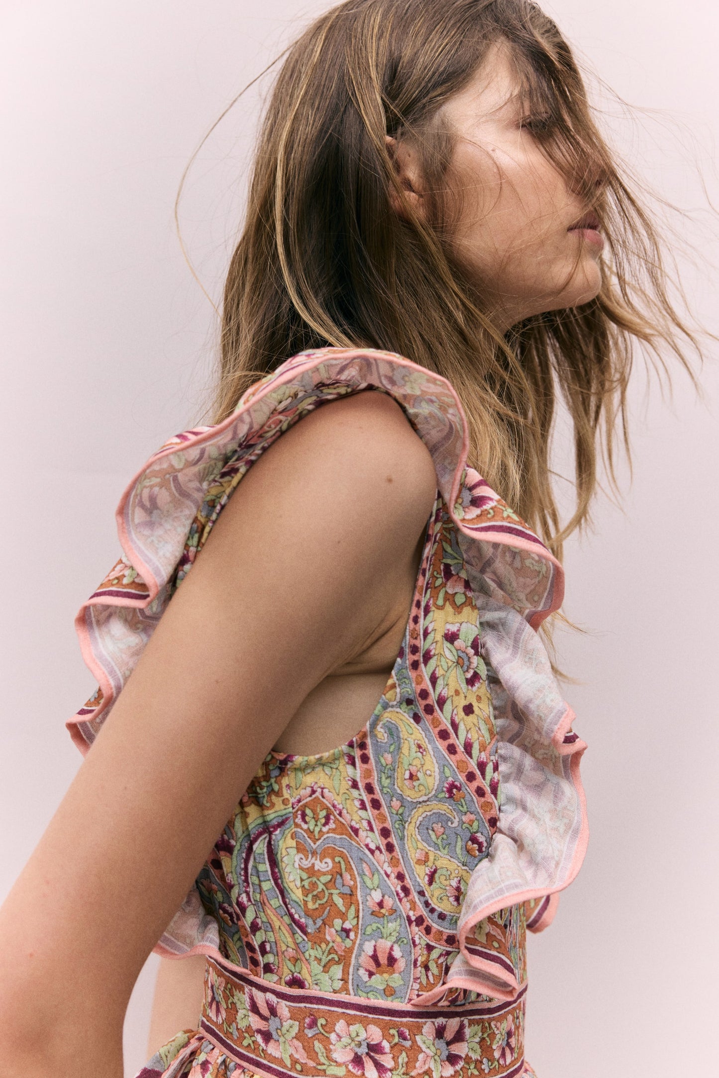Frill-trimmed dress
