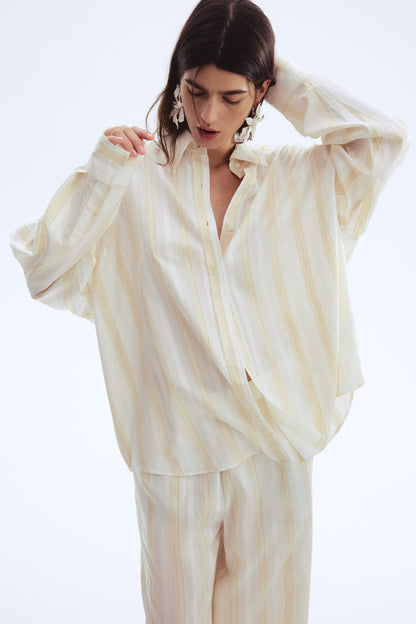 Oversized dobby-weave shirt