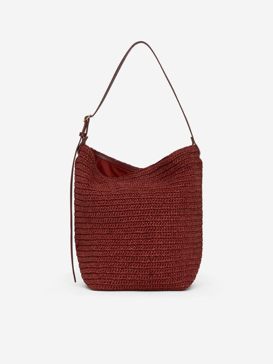 Lined Straw Bag