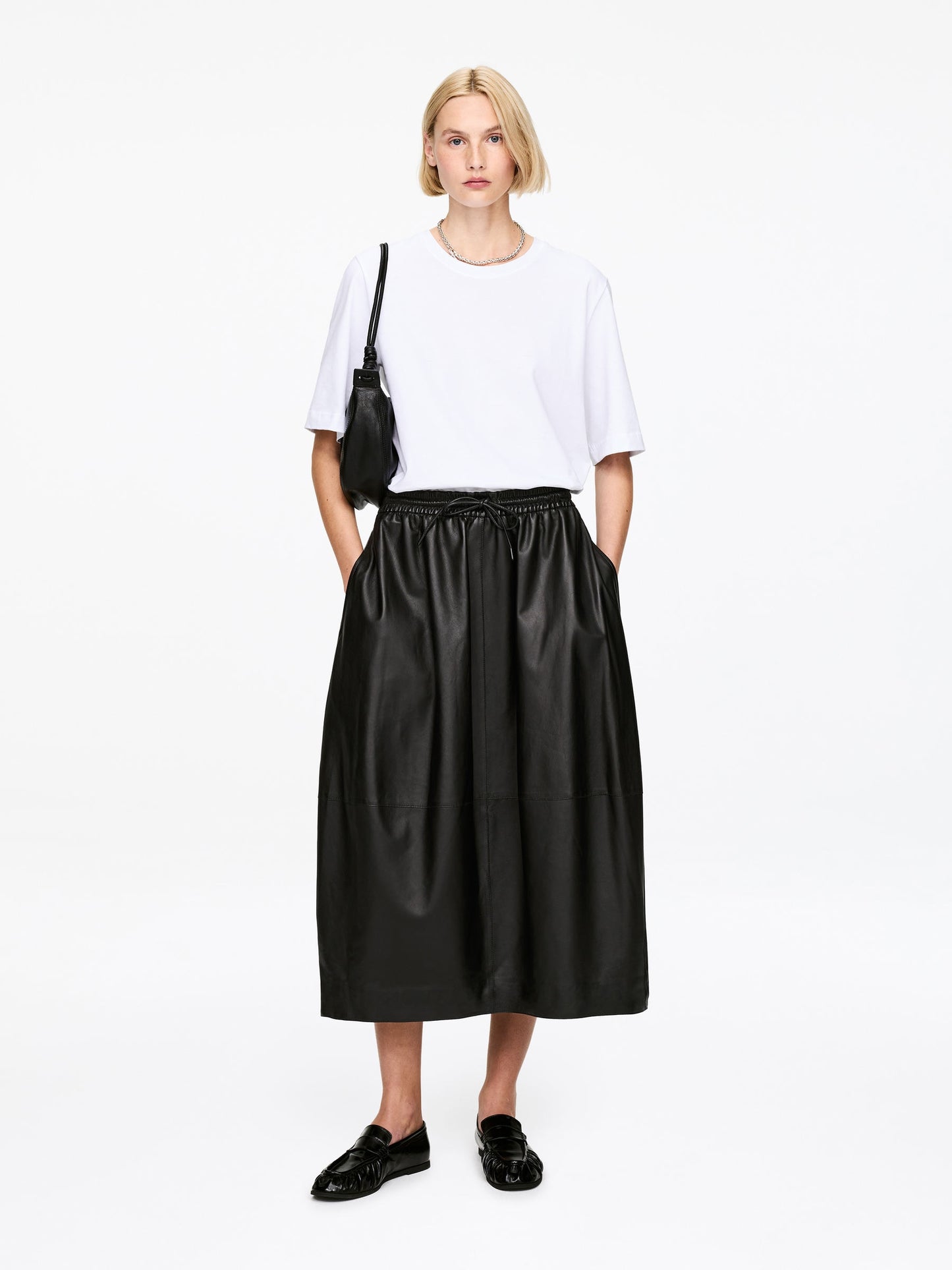 Barrel Leather Skirt