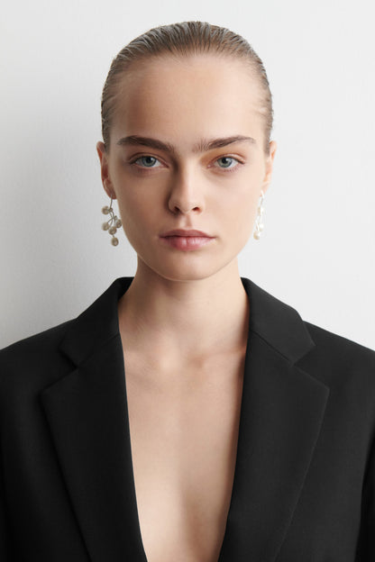 Mismatched Cascading Pearl Earrings