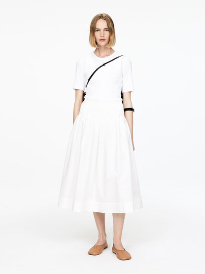 Pintuck Cotton Skirt