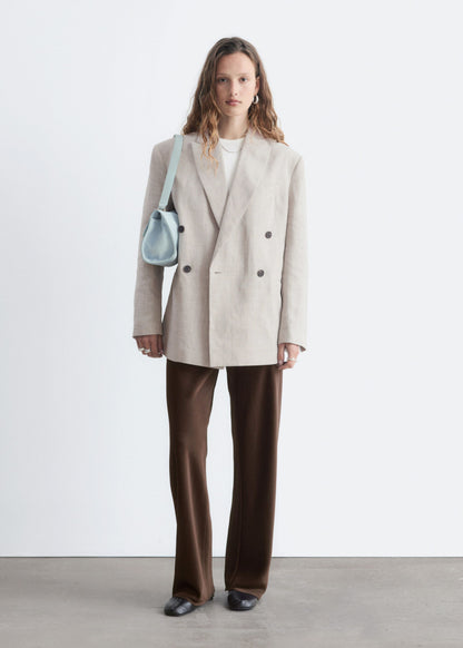Relaxed Cotton-Linen Blazer