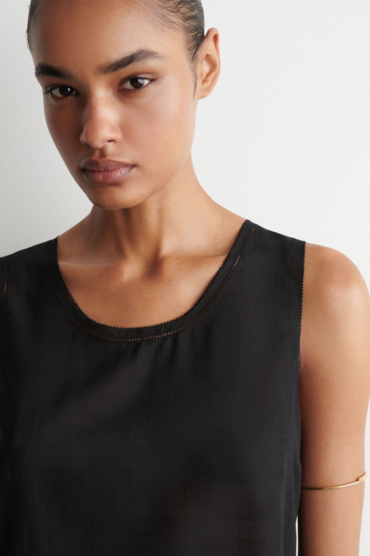 Semi-Sheer Layered Wool Top