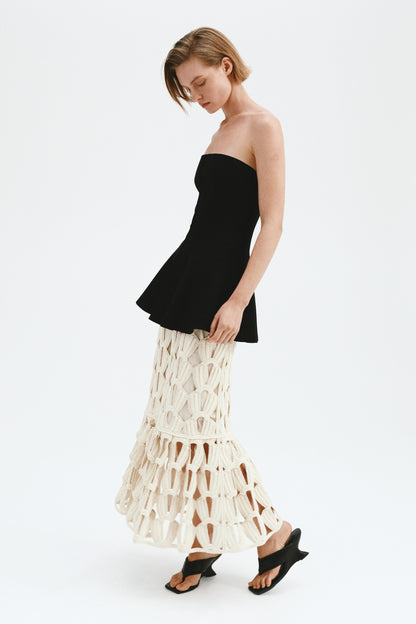 Crochet-look skirt