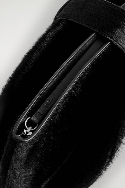 Belted Pony Hair Clutch Bag