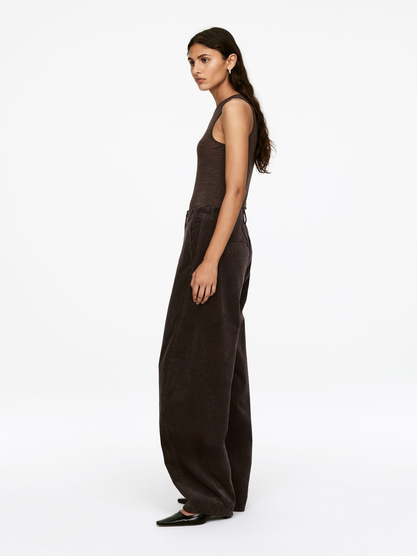Barrel-Leg Corduroy Trousers