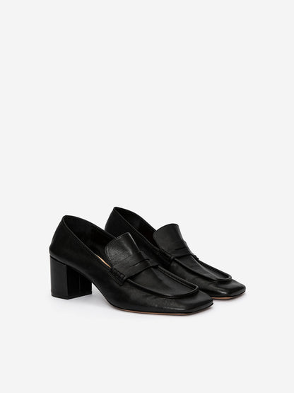 Heeled Leather Loafers
