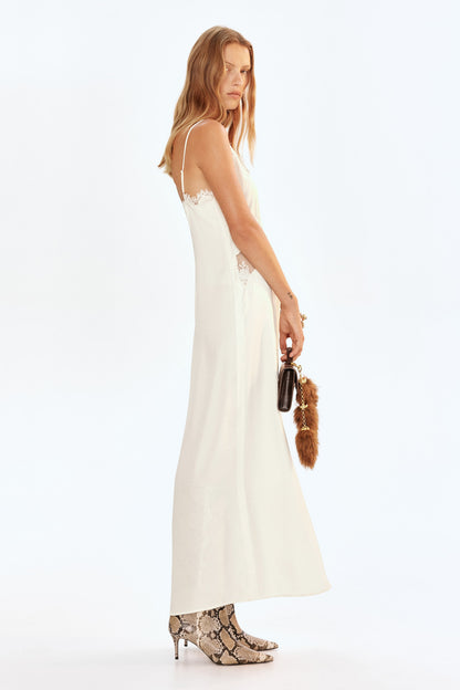 Lace-trimmed strappy dress