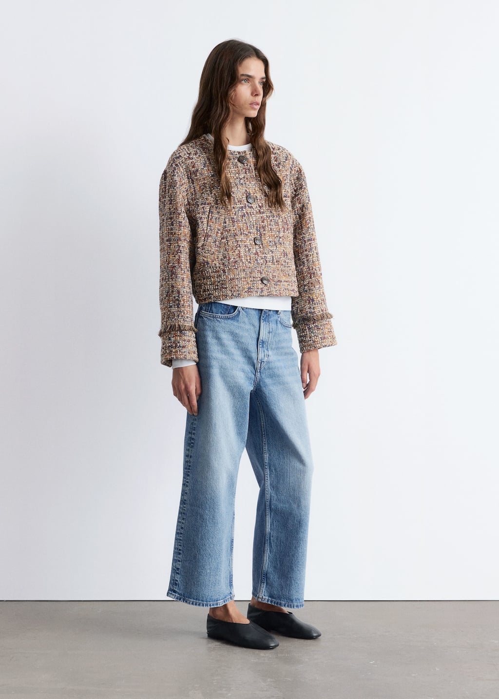 Cropped Bouclé Jacket