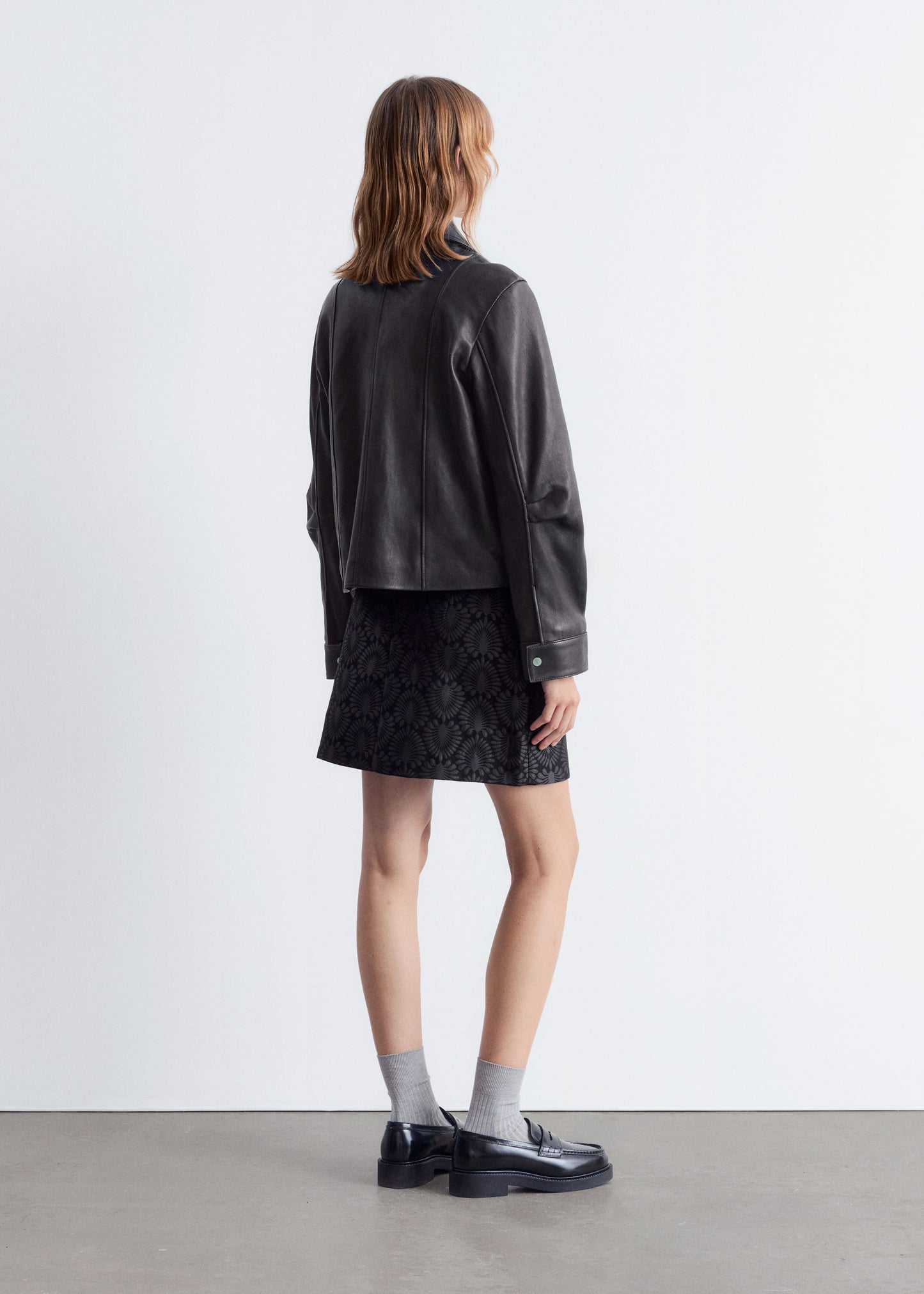Patch-Pocket Leather Jacket