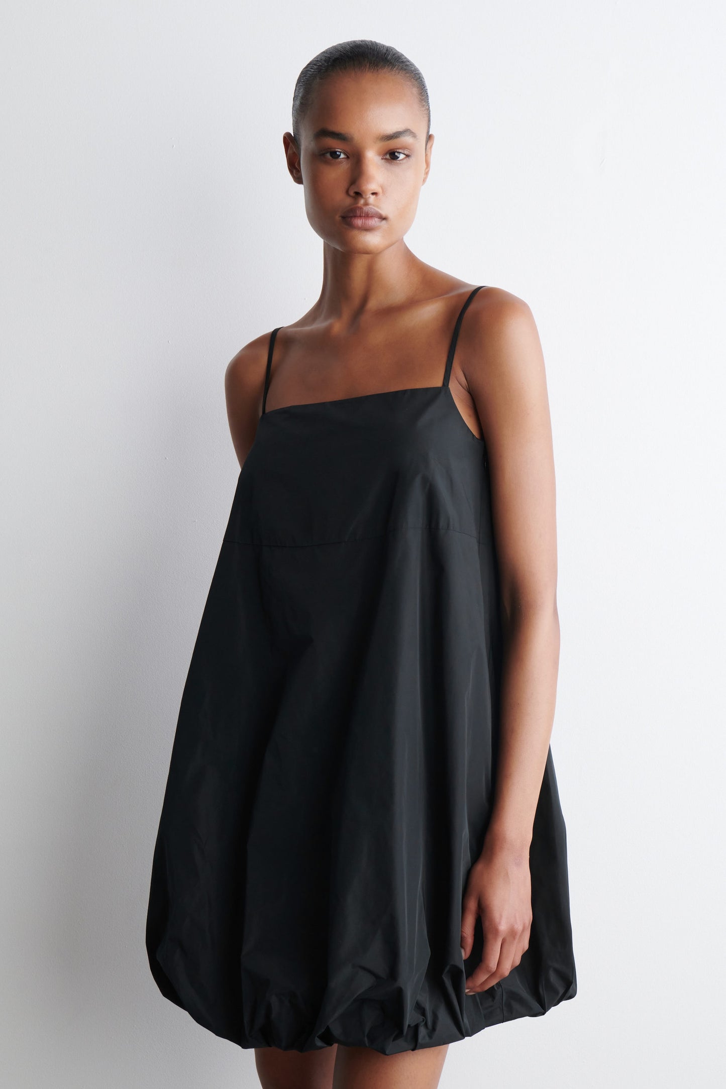 Bubble-Hem Mini Dress
