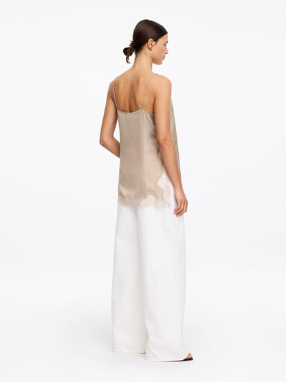 Lace-Detail Strap Top