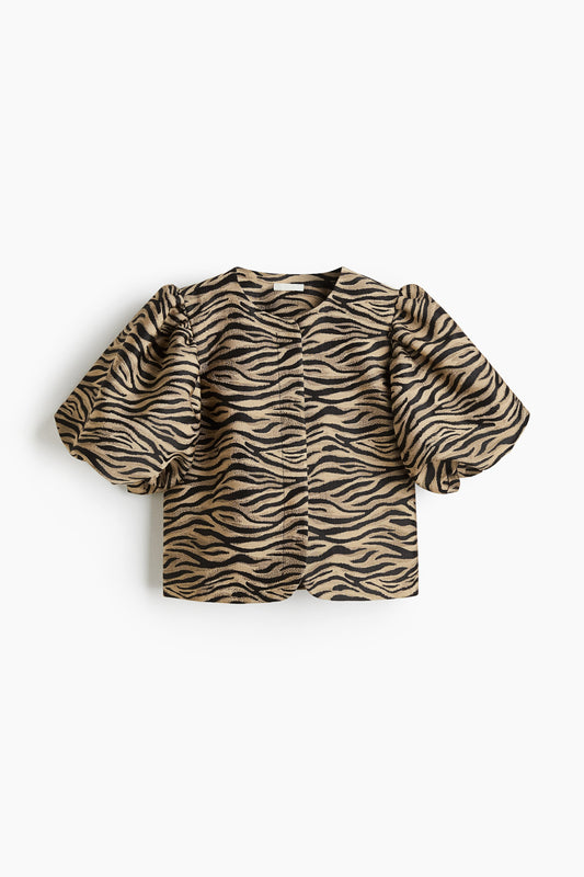 Balloon-sleeved blouse