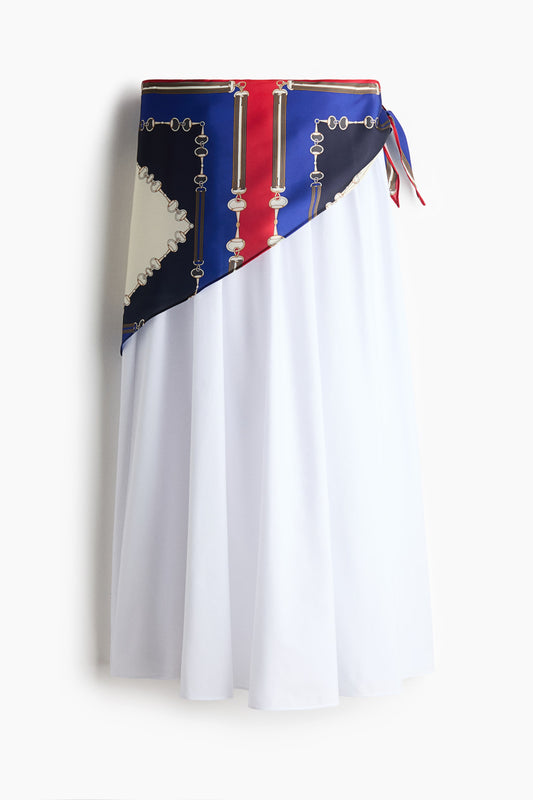 A-line skirt with hip scarf