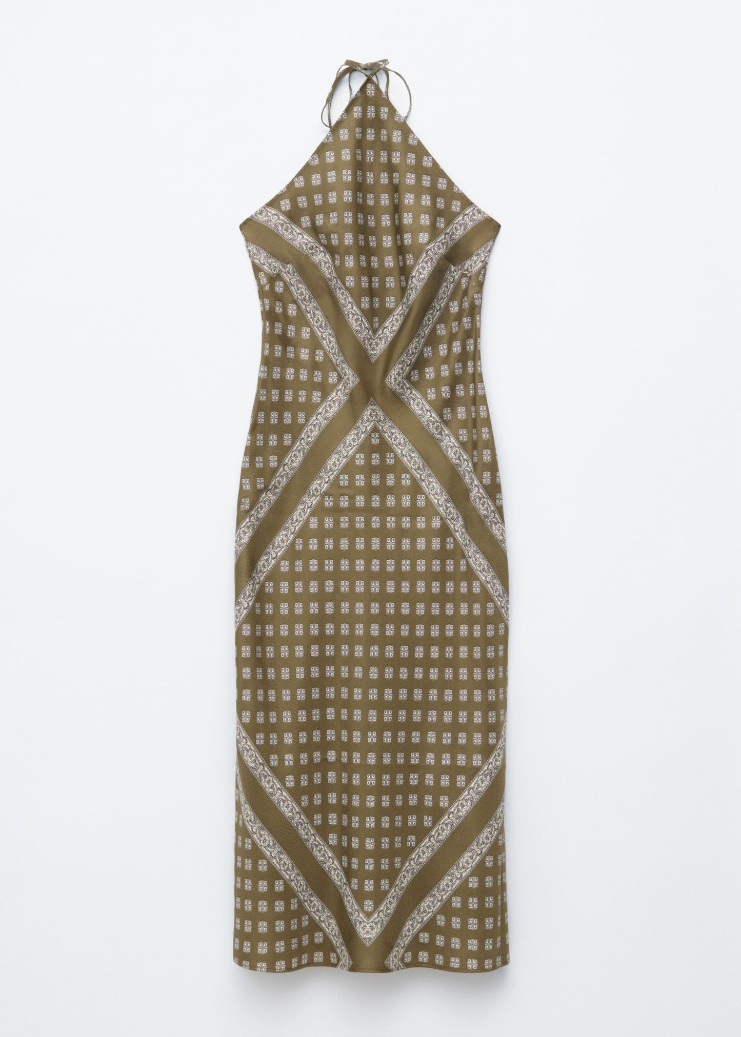 Silk Halterneck Midi Dress