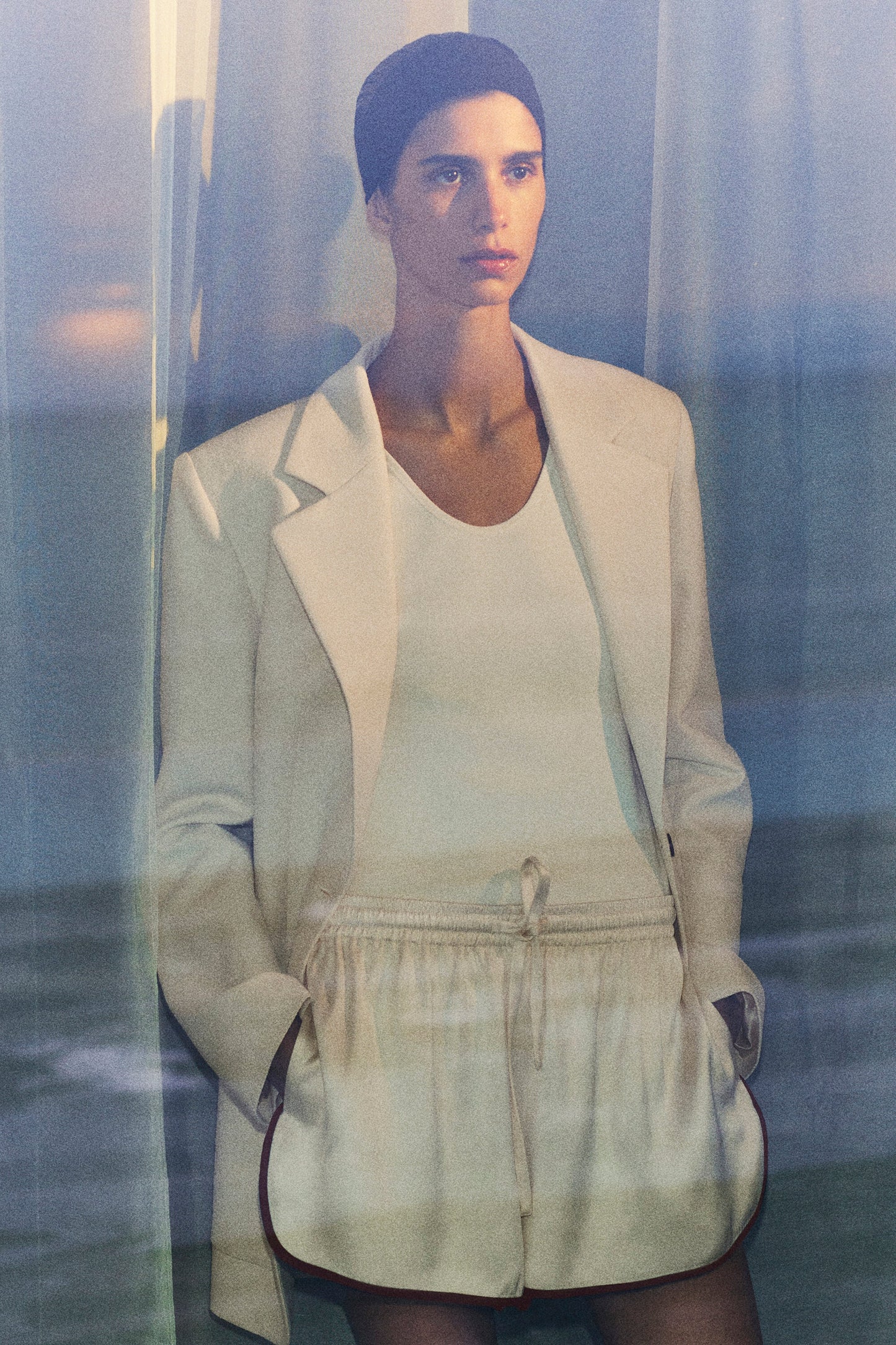 Single-breasted bouclé blazer