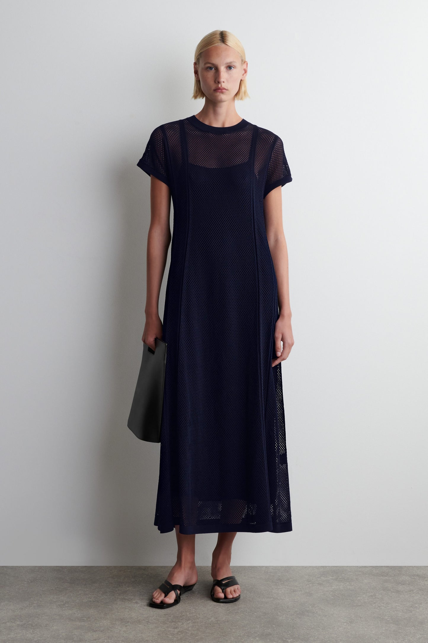 Pointelle-Knit Cotton Maxi Dress