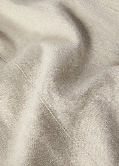 Oatmeal Fit And Flare Linen Dress