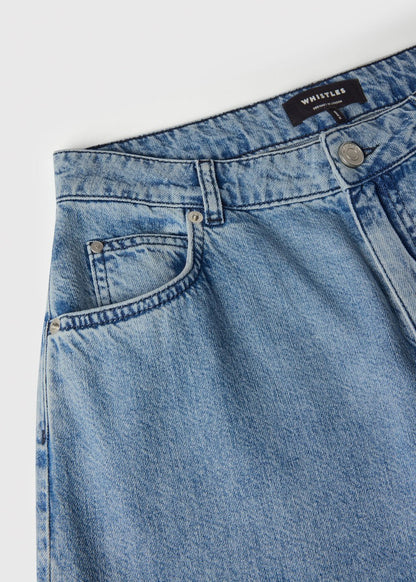 Light Wash Full Length Wide Leg Jean