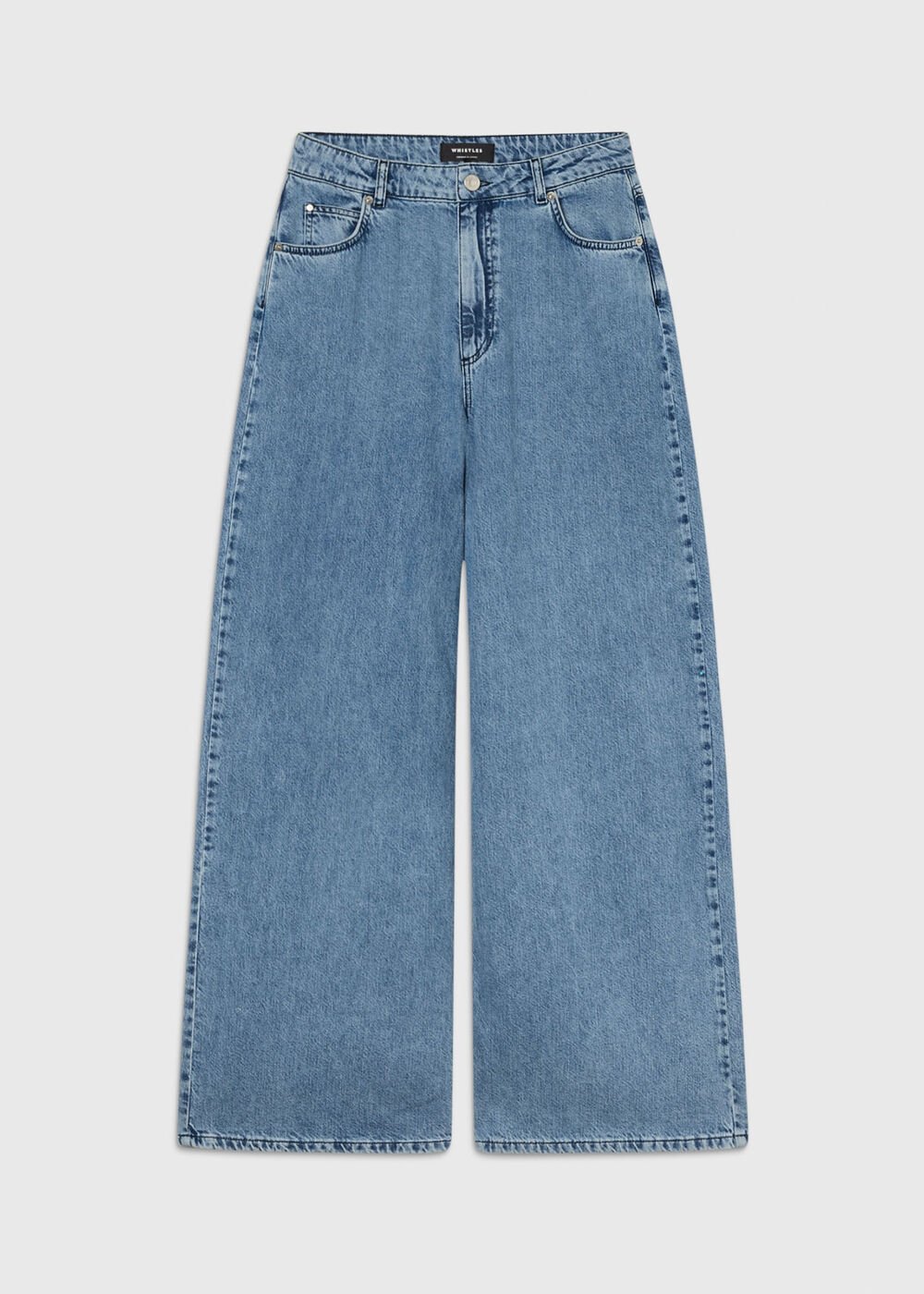 Light Wash Full Length Wide Leg Jean