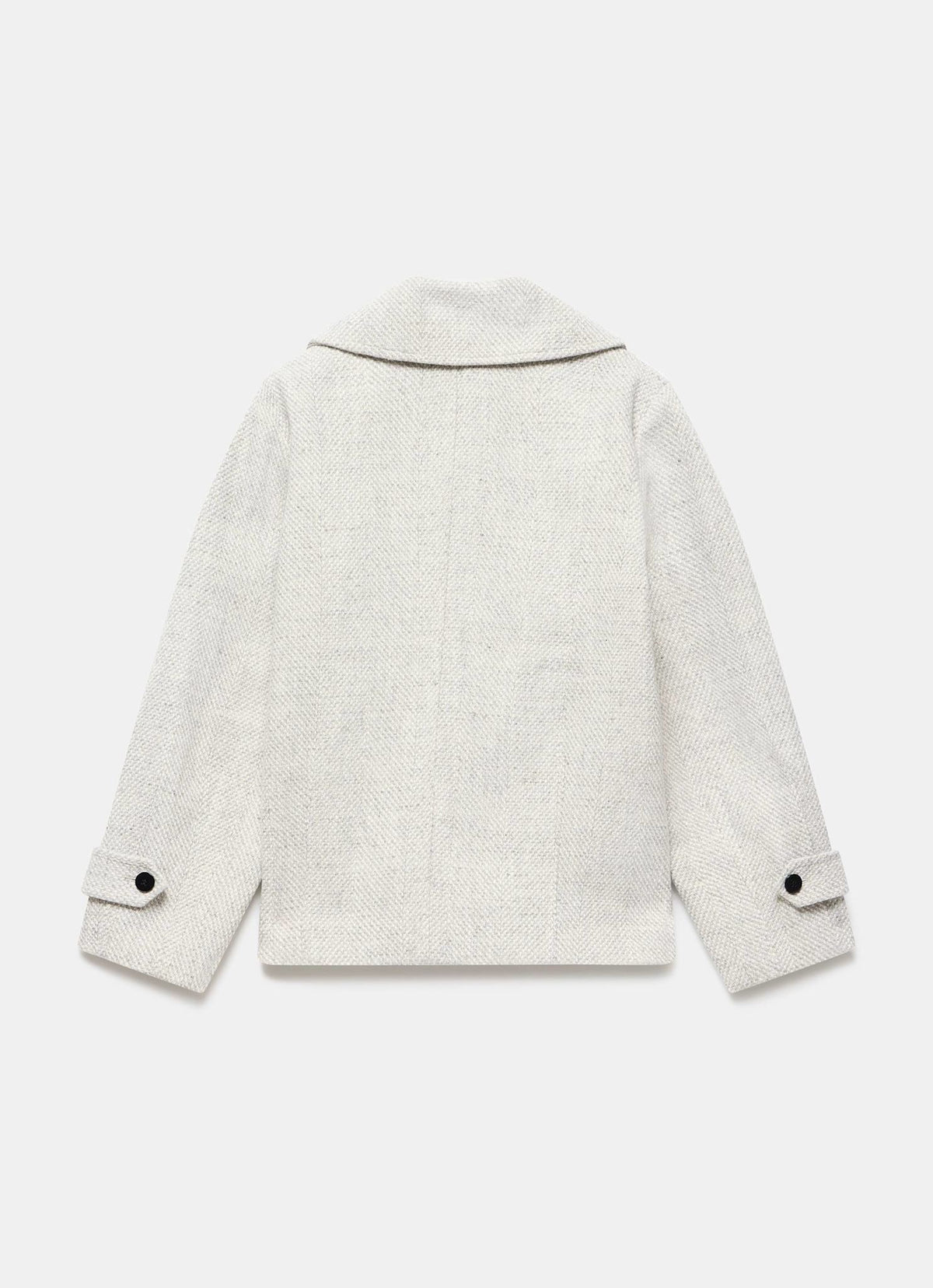 Grey Double Breasted Textured Jacket