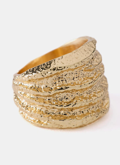 Gold Tone Hammered Ring