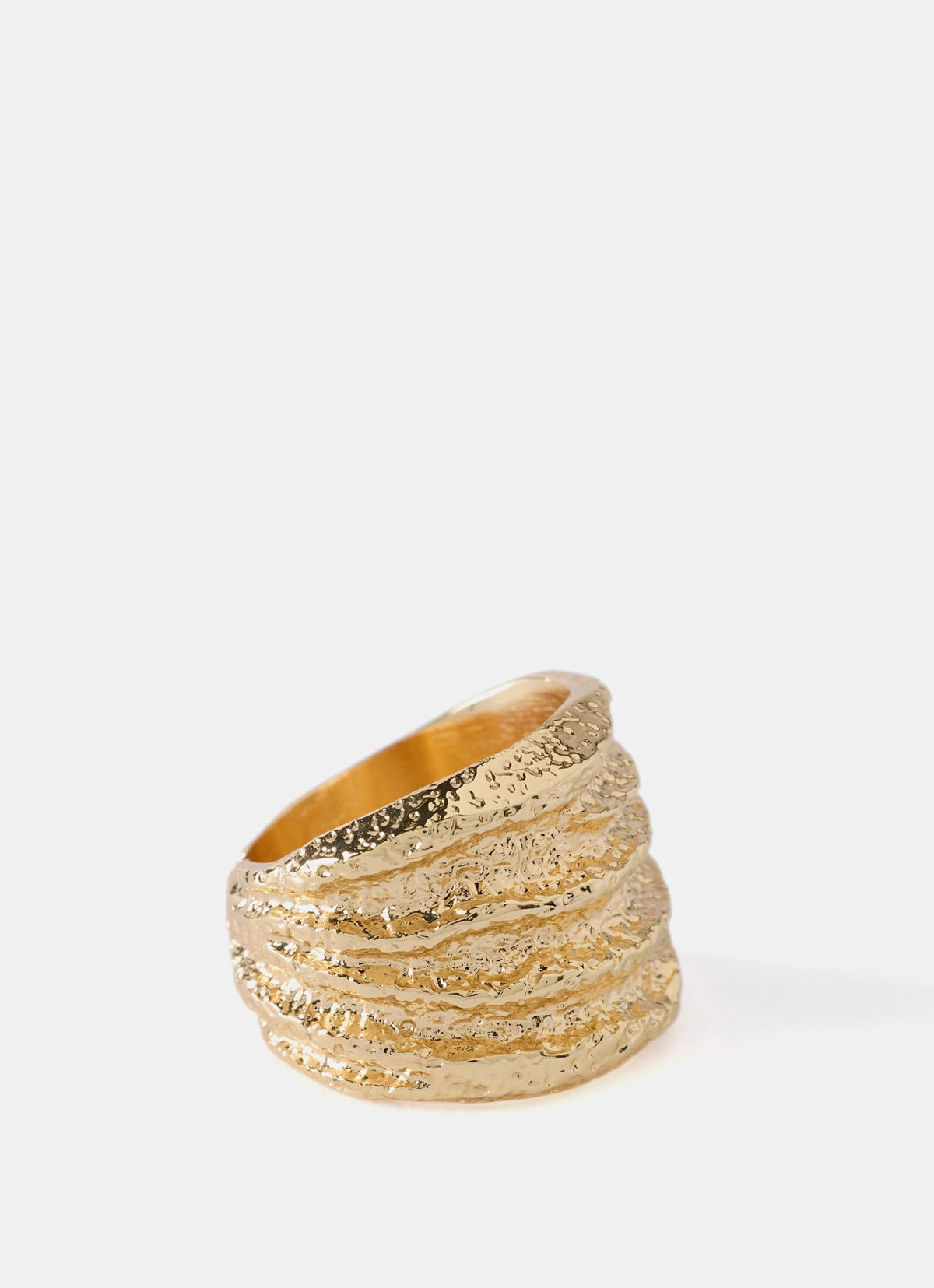 Gold Tone Hammered Ring