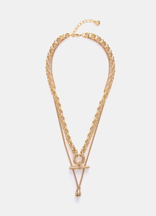 Gold Tone Layered Necklace