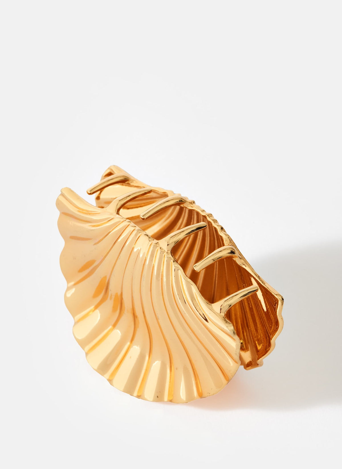 Gold Tone Metal Shell Hair Clip