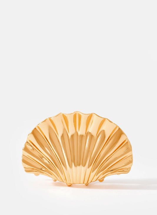 Gold Tone Metal Shell Hair Clip