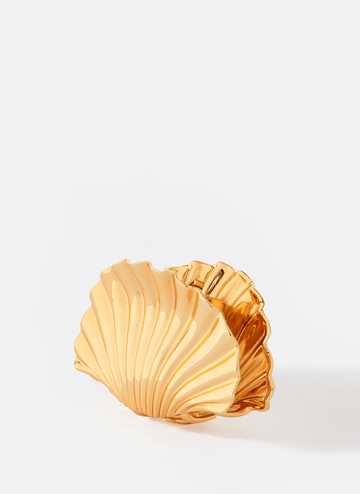 Gold Tone Metal Shell Hair Clip
