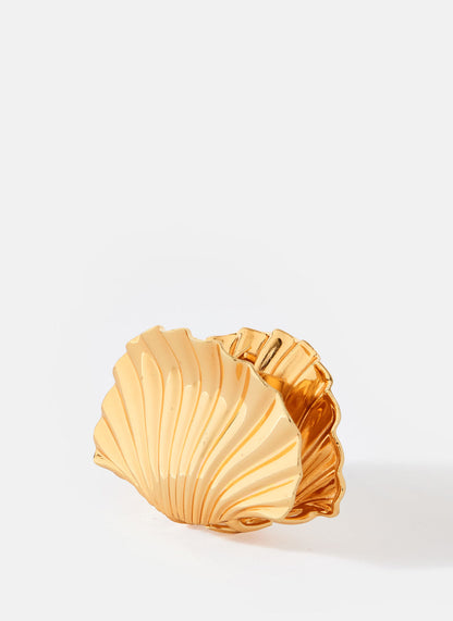 Gold Tone Metal Shell Hair Clip