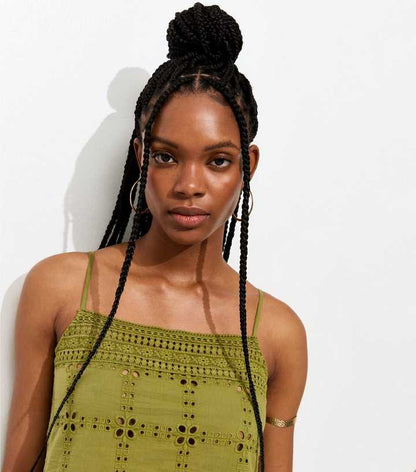 Green Cutwork Cami Top