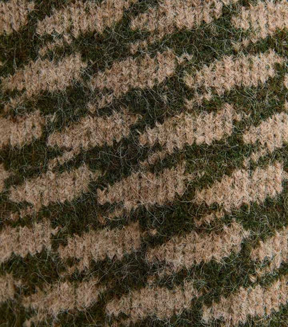 Green Houndstooth High Neck Jumper