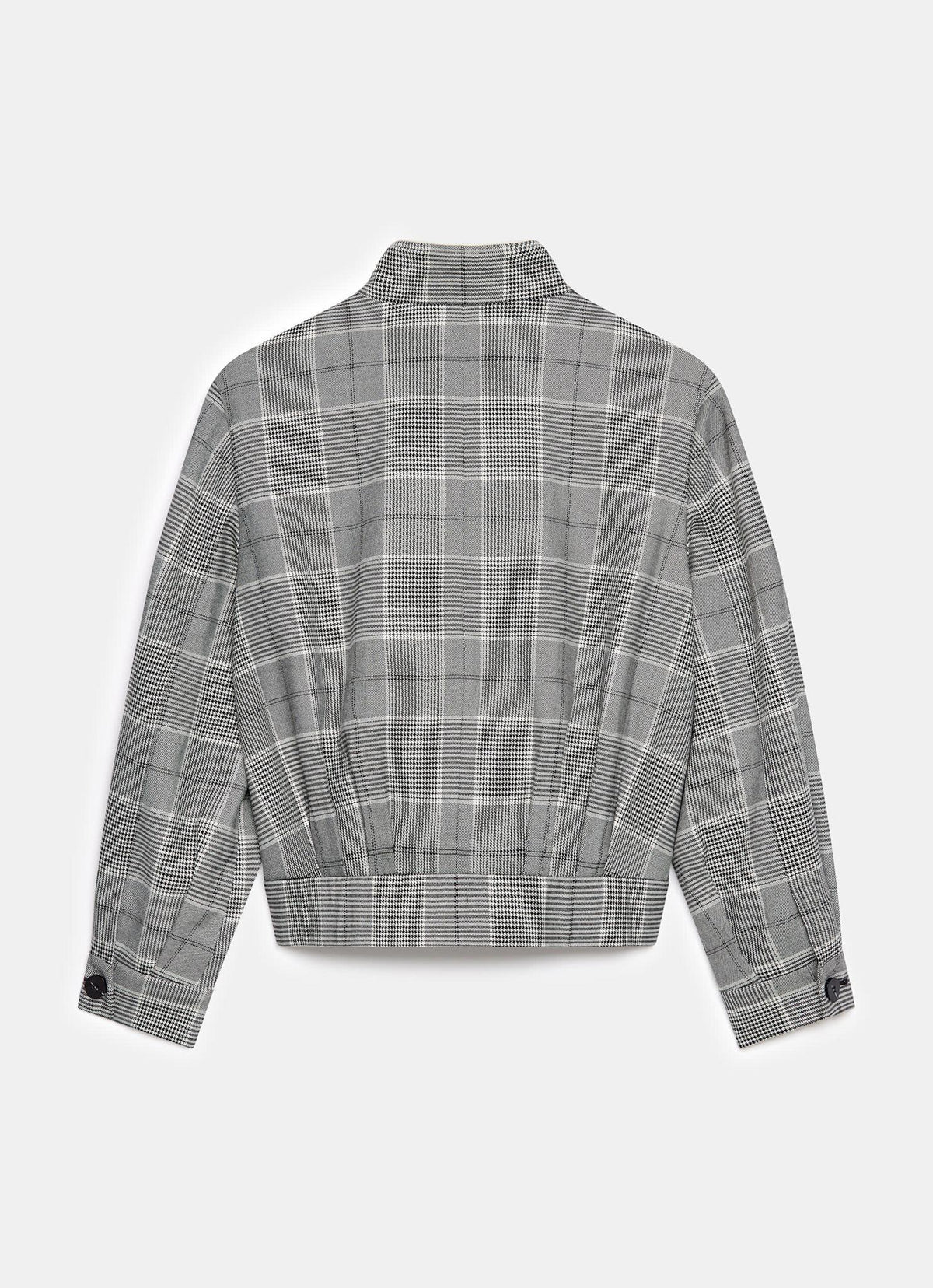Grey Checked Bomber Jacket