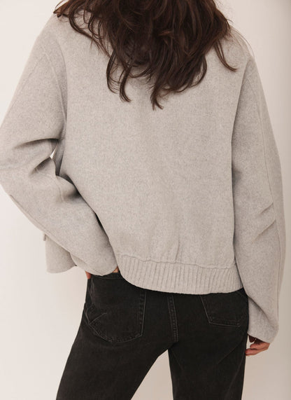 Grey Minimalist Wool Jacket