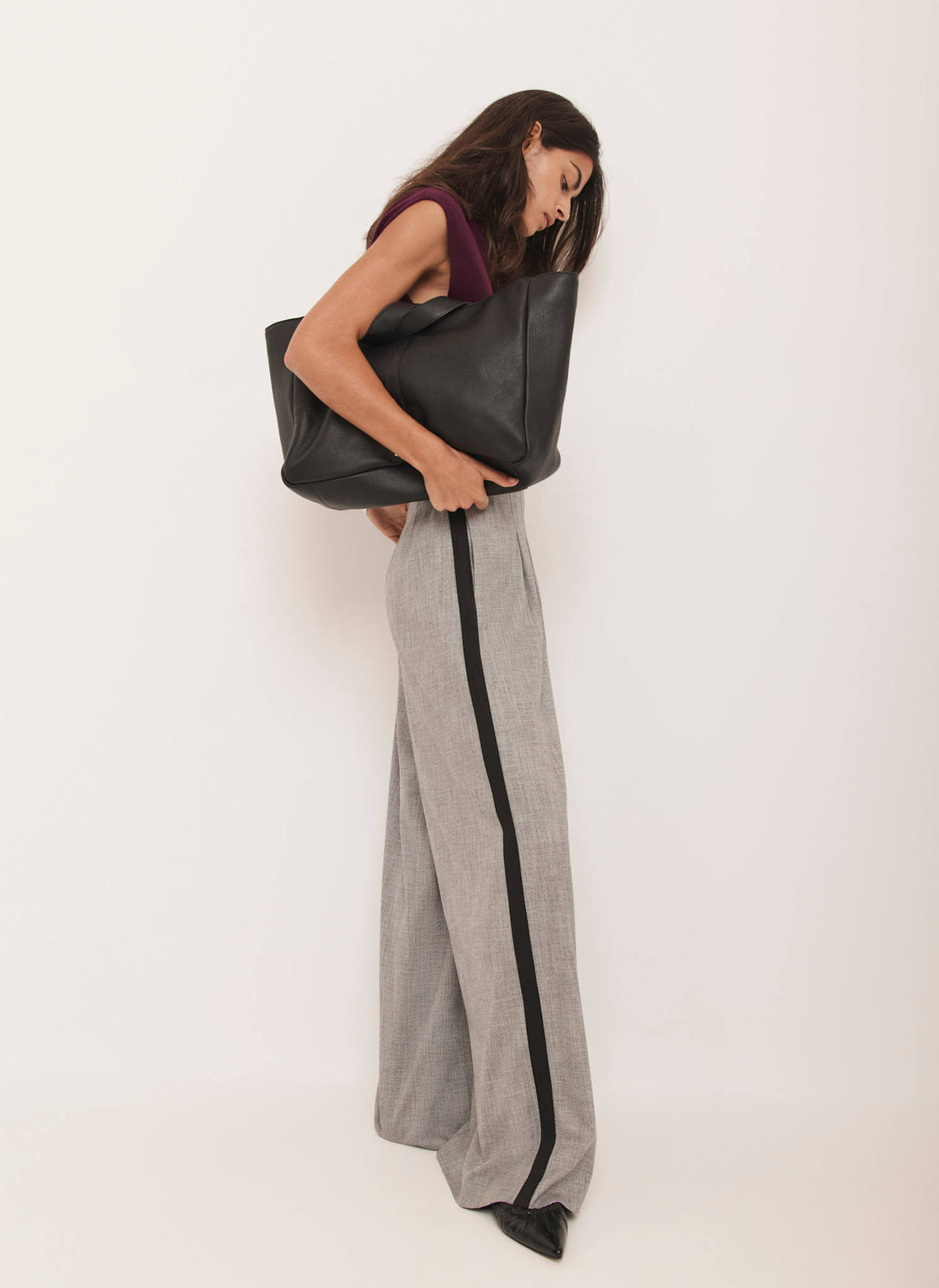 Grey Wide Leg Trousers
