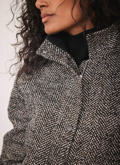 Black Textured Bomber Jacket