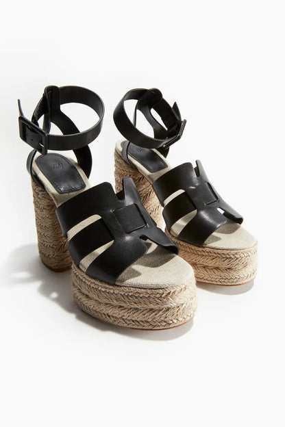 Heeled platform espadrilles