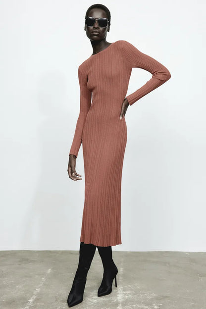 Rib-knit dress