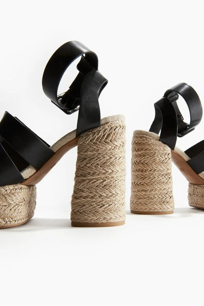 Heeled platform espadrilles