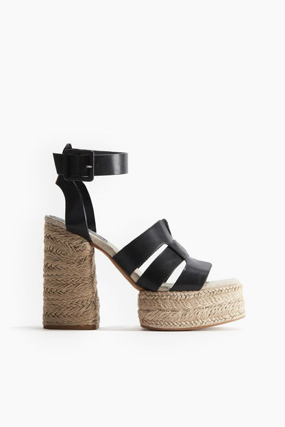 Heeled platform espadrilles