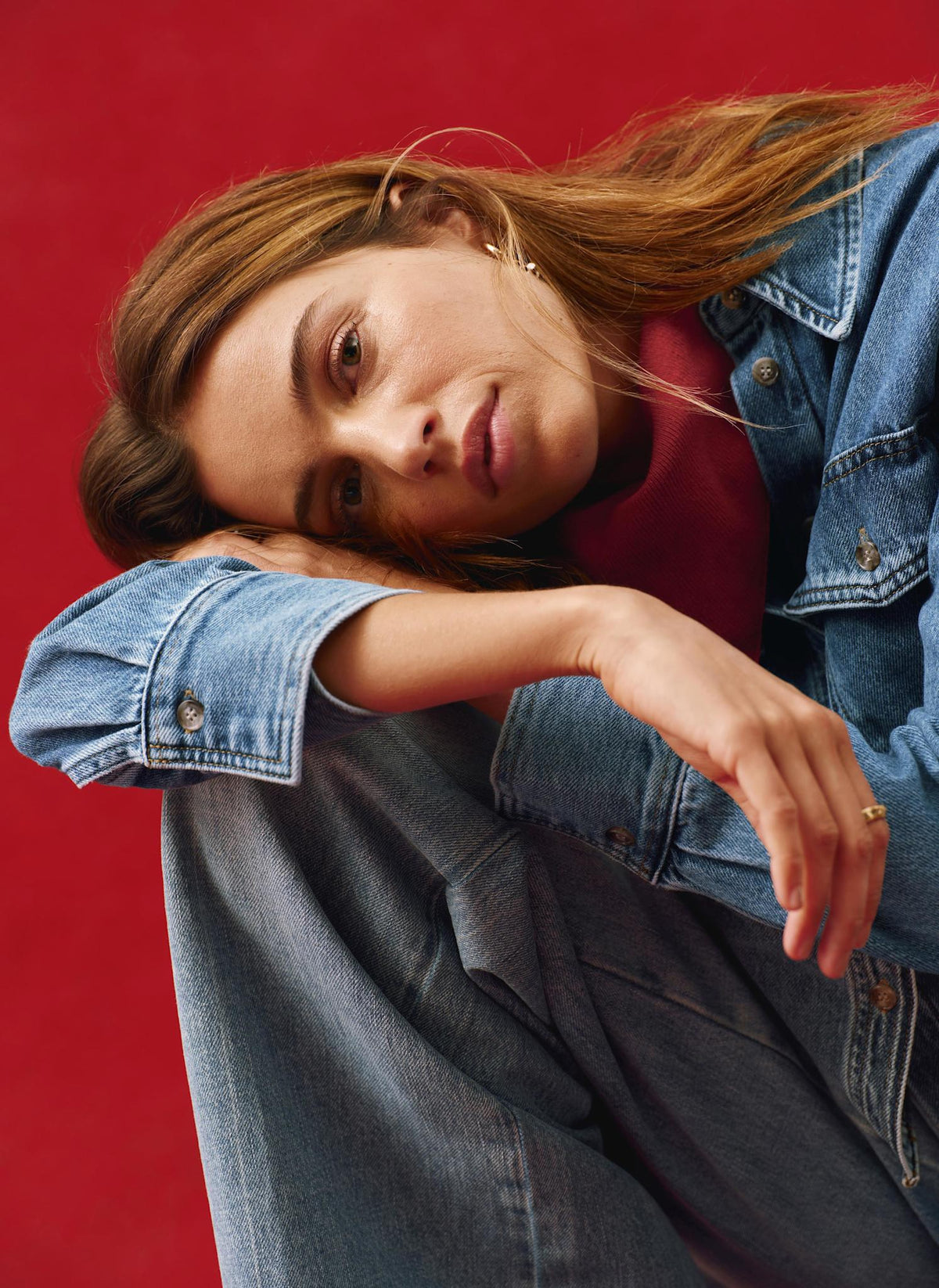 Indigo Cropped Denim Shirt