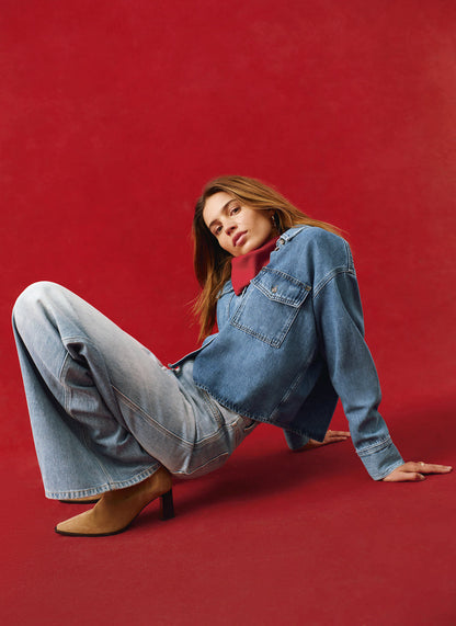 Indigo Cropped Denim Shirt