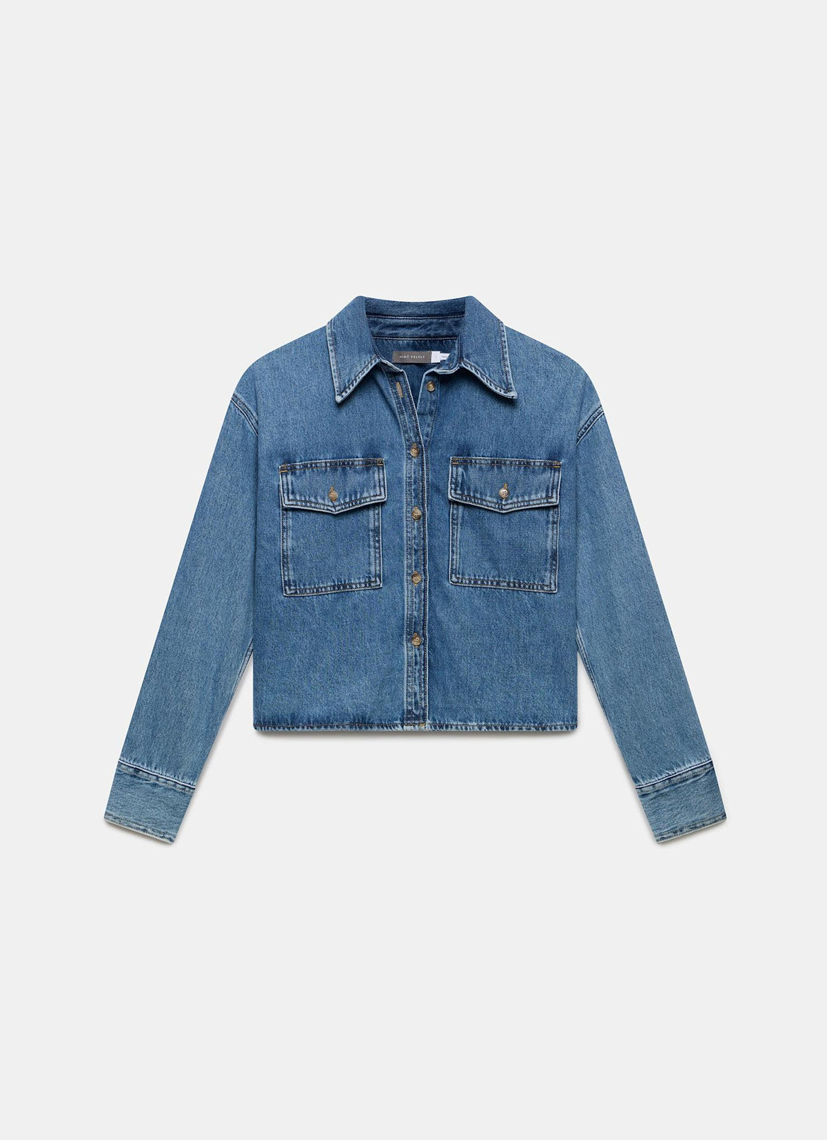 Indigo Cropped Denim Shirt