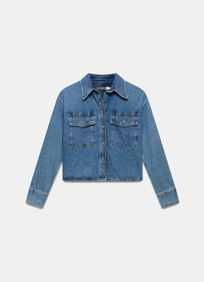 Indigo Cropped Denim Shirt